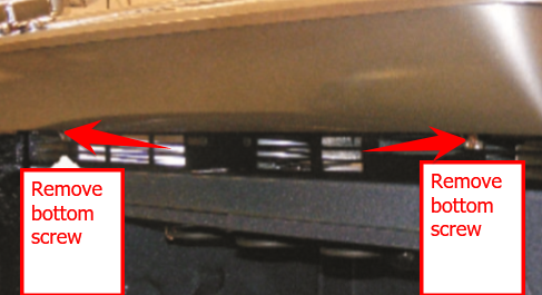 Underneath bottom console screws